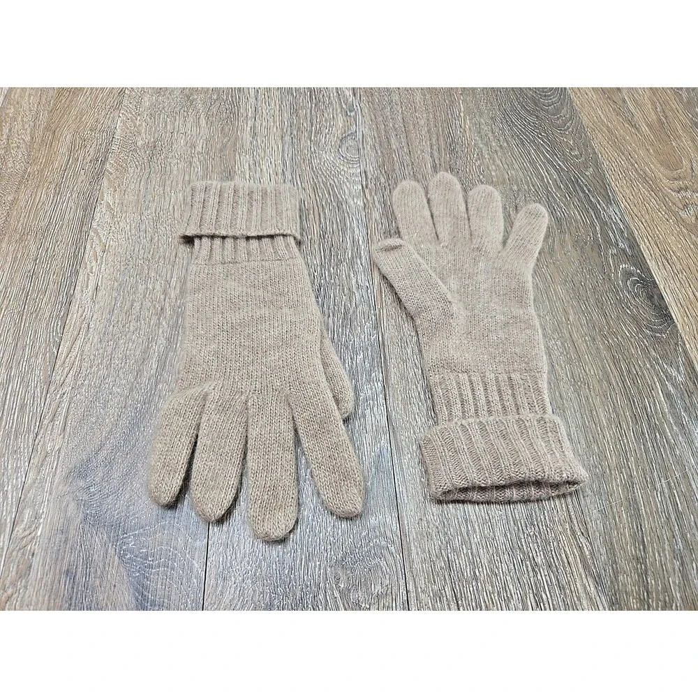 Vintage Sand & Siman Cashmere Gloves Taupe Small Adult Comfy